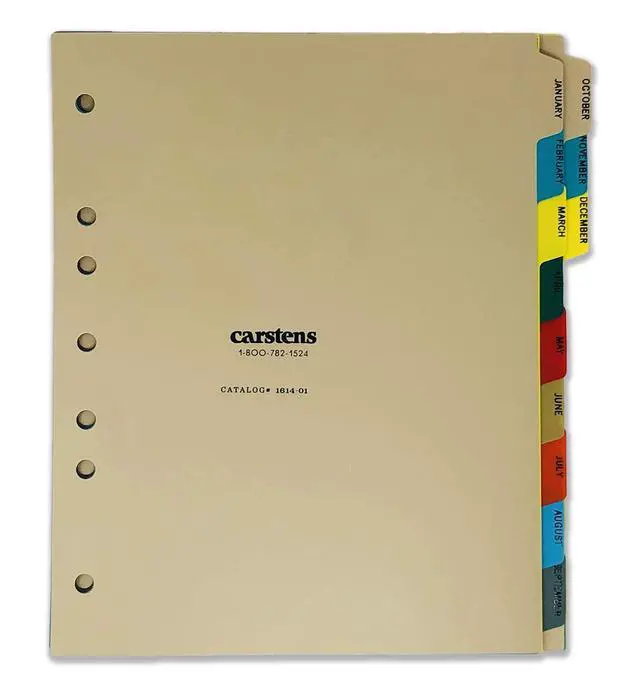 Alt view image 3 of 4 - Heavy Duty Plastic Monthly Divider Set, 12-Tab, Multi-Color, for Side-Opening 3-Ring Binders, Case of 10