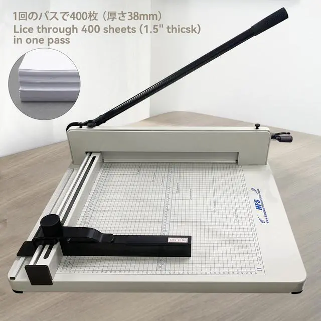 Alt view image 7 of 7 - (R) Heavy Duty Guillotine Paper Cutter 400 Sheet Capacity | Solid Steel Construction (A3-17'' paper cutter)