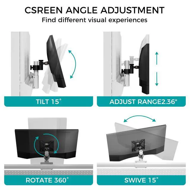 Alt view image 5 of 7 - Desk Pegboard with Dual Monitor Stands, LED Metal Pegboard for Gaming Desk, Privacy Panel with 4 Accessories Modular Hanging, Computer Accessories for Office, 59 x 34 Inch, White