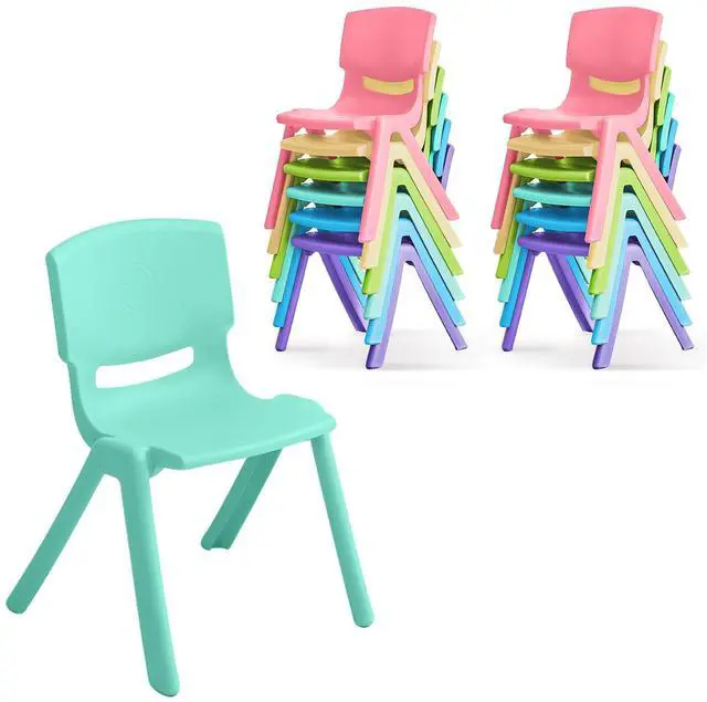 Main image of 12Pcs Stackable School Chairs, Colorful Kids Plastic Chair for Toddlers with 11'' Seat, Kids Flexible Seating for Classroom Elementary, School, Daycare, Classroom Furniture (Light Colors-12PCS)