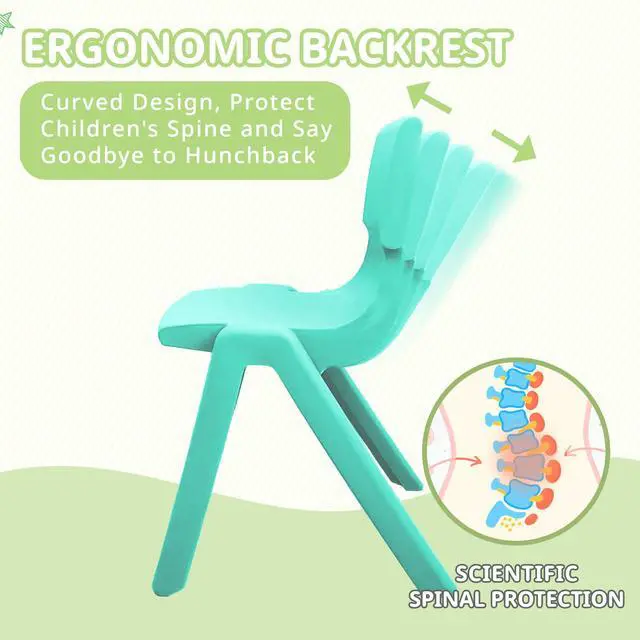 Alt view image 4 of 7 - 12Pcs Stackable School Chairs, Colorful Kids Plastic Chair for Toddlers with 11'' Seat, Kids Flexible Seating for Classroom Elementary, School, Daycare, Classroom Furniture (Light Colors-12PCS)
