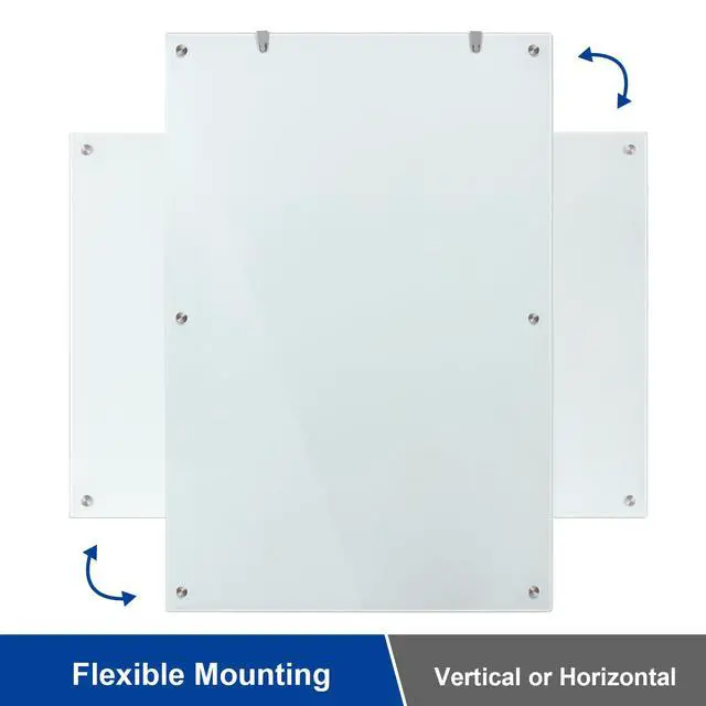 Alt view image 5 of 7 - Large Glass Dry Erase Board, 72 x 48 Inches Magnetic Whiteboard | Magnetic glass whiteboard, smooth erasable surface. Great wall-mounted 6' x 4' Frameless Board for Office, Home, School