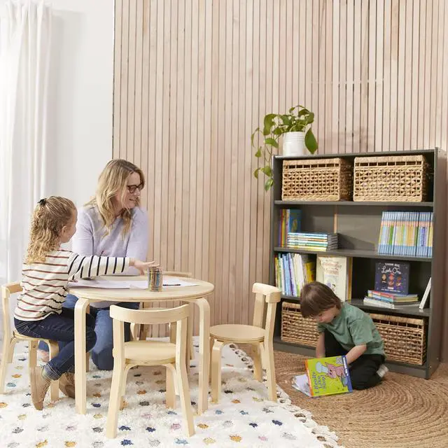 Alt view image 2 of 7 - Classic Wooden Bookcase with Adjustable Shelves, 48in, Classroom Bookshelf, Grey Wash