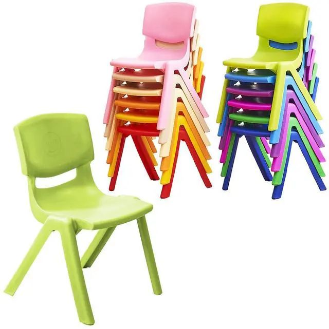 Main image of 12Pcs Stackable School Chairs, Colorful Kids Plastic Chair for Toddlers with 11'' Seat, Kids Flexible Seating for Classroom Elementary, School, Daycare, Classroom Furniture (Dark Colors-12PCS)