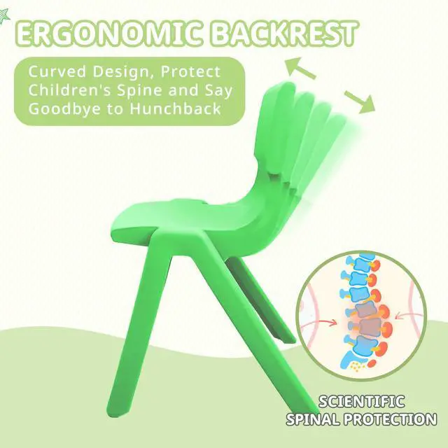 Alt view image 3 of 7 - 12Pcs Stackable School Chairs, Colorful Kids Plastic Chair for Toddlers with 11'' Seat, Kids Flexible Seating for Classroom Elementary, School, Daycare, Classroom Furniture (Dark Colors-12PCS)