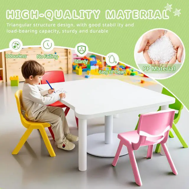 Alt view image 4 of 7 - 12Pcs Stackable School Chairs, Colorful Kids Plastic Chair for Toddlers with 11'' Seat, Kids Flexible Seating for Classroom Elementary, School, Daycare, Classroom Furniture (Dark Colors-12PCS)