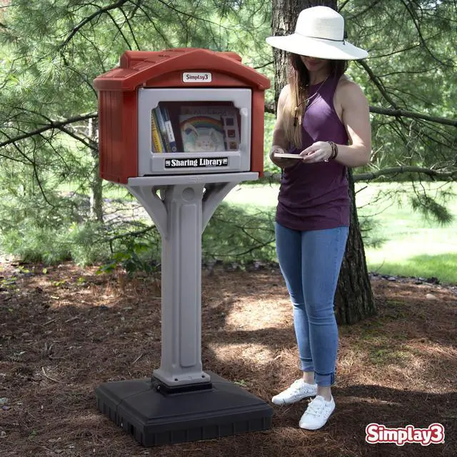 Alt view image 6 of 7 - Dig-Free Sharing Library for Indoor or Outdoor Use, Little Sharing Library for Neighborhoods and Schools, Made in USA