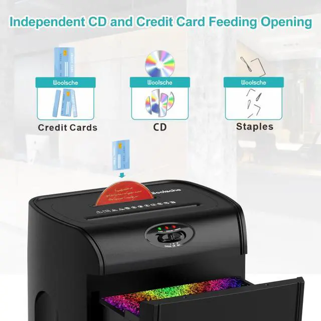 Alt view image 3 of 6 - Paper Shredder, 16-Sheet Cross Cut with 4.76-Gallon Pull Out Basket, P-4 Security Level, 3-Mode Design Shred Paper and CD/Credit Card, Durable&Fast with Jam Proof System Shredder for Office