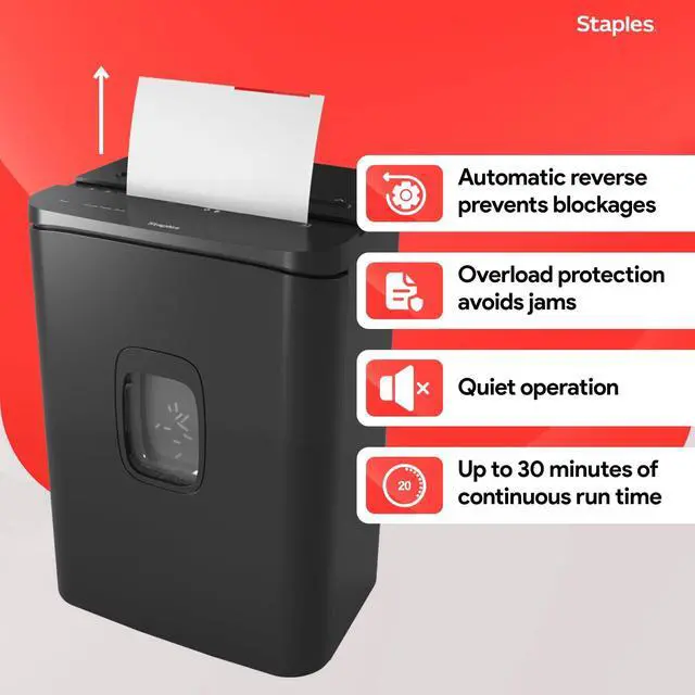 Alt view image 5 of 7 - 20-Sheet Micro-Cut Paper Shredder, High-Security Document & Credit Card Shredding for Offices, Black