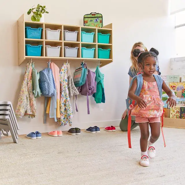 Alt view image 6 of 7 - 10-Section Hanging Coat Locker with Shelf and 10 Scoop Front Bins, Cubby Storage, Contemporary