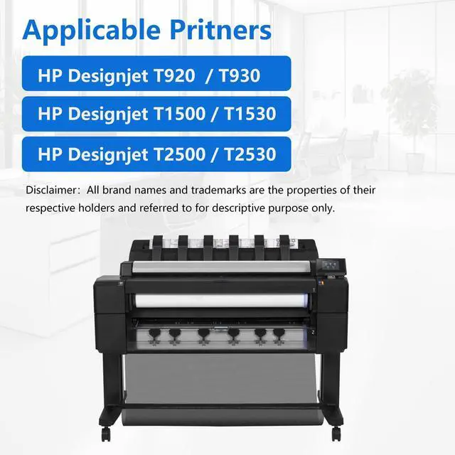 Alt view image 2 of 7 - 727 Ink Cartridges Compatible HP 727 C1Q12A B3P23A B3P24A B3P19A B3P20A B3P21A Replacment for HP DesignJet T930 T920 T1500 T2500 T1530 T2530 (6 Pack, 300-ml MB, 130-ml PB/G/C/M/)