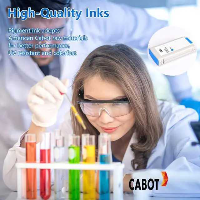 Alt view image 4 of 7 - 727 Ink Cartridges Compatible HP 727 C1Q12A B3P23A B3P24A B3P19A B3P20A B3P21A Replacment for HP DesignJet T930 T920 T1500 T2500 T1530 T2530 (6 Pack, 300-ml MB, 130-ml PB/G/C/M/)