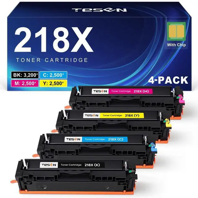Main image of 218X Toner Cartridges 4-Pack High Yield (with Chip) Compatible Replacement for HP Color Pro MFP 3301SDW 3301CDW 3301FDW 3201DW Printer 3301 3201 Series | W2180X W2181X W2182X W2183X
