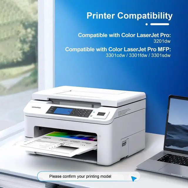 Alt view image 2 of 6 - 218X Toner Work for HP 3301fdw 3301cdw 3301sdw 3201dw 4 Pack 218X 218 Toner | Compatible for HP 218X for HP color laserjet pro mfp 3301sdw 3301fdw 3301cdw 3201dw hp218x toner cartridges 4 pack