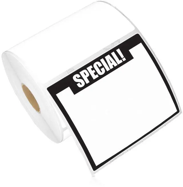 Main image of 3.5" x 3" Direct Thermal Labels, 5000 Labels | Compatible with Zebra & Rollo Desktop Label Printers and More, 1" Core, Permanent Adhesive & Perforated, 500/Roll, 10 Rolls