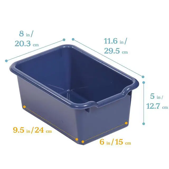 Alt view image 3 of 7 - 10-Section Hanging Coat Locker with Shelf and 10 Scoop Front Bins, Cubby Storage, Navy