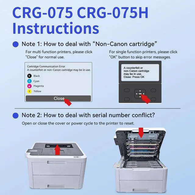 Alt view image 6 of 7 - 075H Toner Cartridge Set 075 Compatible for Canon MF665Cdw MF663Cdw MF660 | Replacment for Canon Color ImageCLASS LBP646Cdw MF662Cdw LBP647Cdw LBP640c MF660c Laser Printer Ink High Capacity 4 Pack