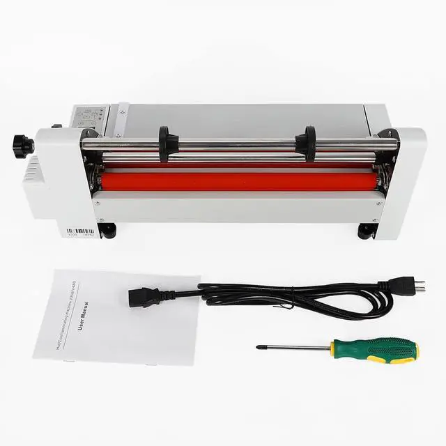 Alt view image 3 of 7 - V350 13" 350mm Hot Cold Roll Laminator, Digital Display Single&Dual Sided Laminating Machine for BOPP, Pte, Highlighted Dbw, Cross Pattern Film