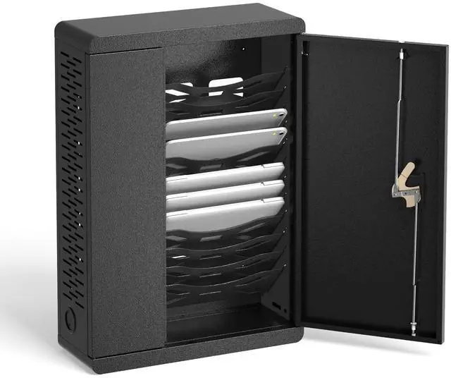 Main image of 12 Devices Wall Mount Locking Charging Cabinet | for iPads Up to 11-inch Screen, iPad Charging Station for Classroom Office Hospital, Locking Security Cabinet Charges