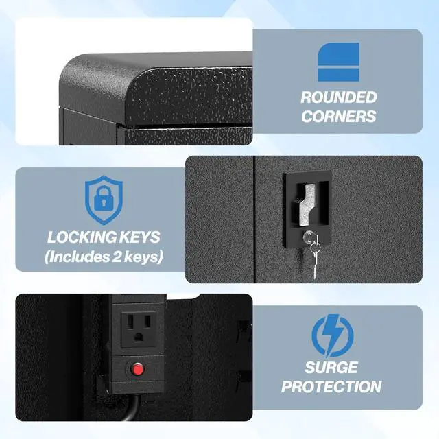 Alt view image 5 of 7 - 12 Devices Wall Mount Locking Charging Cabinet | for iPads Up to 11-inch Screen, iPad Charging Station for Classroom Office Hospital, Locking Security Cabinet Charges