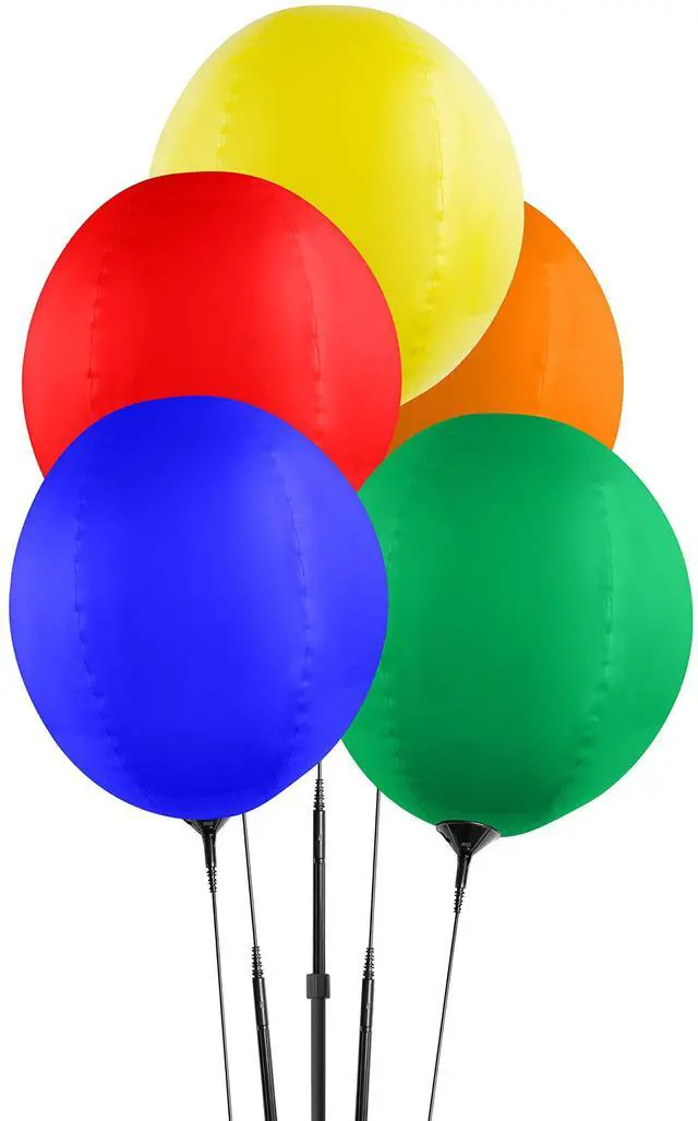 Main image of Reusable Balloon Cluster Kit with Ground Spike and Pole, Car Dealership Advertising Balloons, 5 Multi-Color Balloons