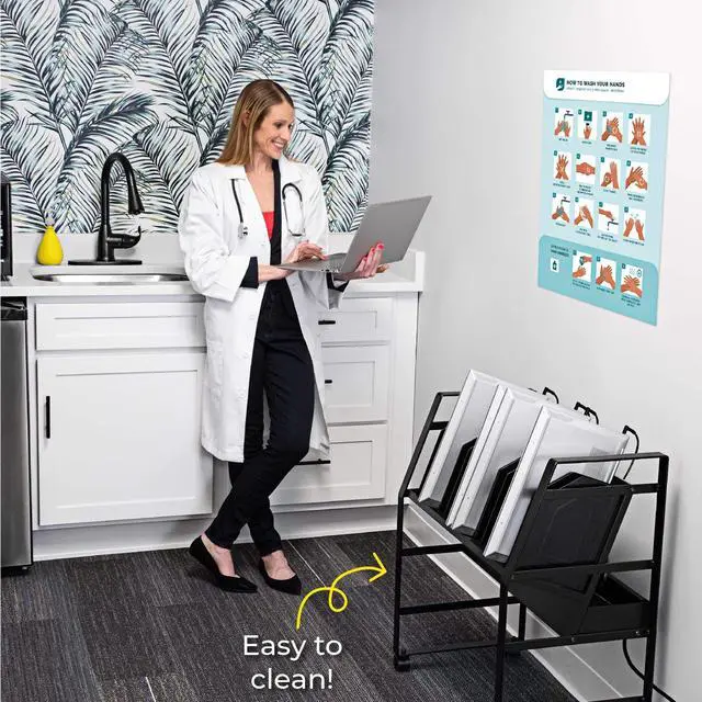 Alt view image 7 of 7 - Line Leader 16-Device Mobile Charging Station | Steel Rolling Cart for Laptops, Tablets, & Chromebooks | Open Design with Dividers & UL-Certified Surge Protection | Portable Charging Stand (Black)