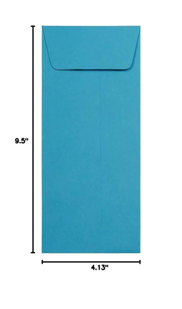 Alt view image 4 of 4 - #10 Policy Business Colored Envelopes - 4 1/8 x 9 1/2 - Blue Recycled - Bulk 500/Box