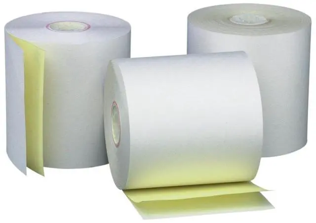 Main image of 2 Ply POS/Cash Register Rolls, 3.25 Inches X 90 Feet, White/Canary, 50 per Carton (07705)