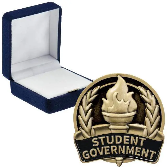 Main image of Scholastic Student Government Pins, Scholastic Student Government Pin with Blue Velvet Presentation Case, Prime