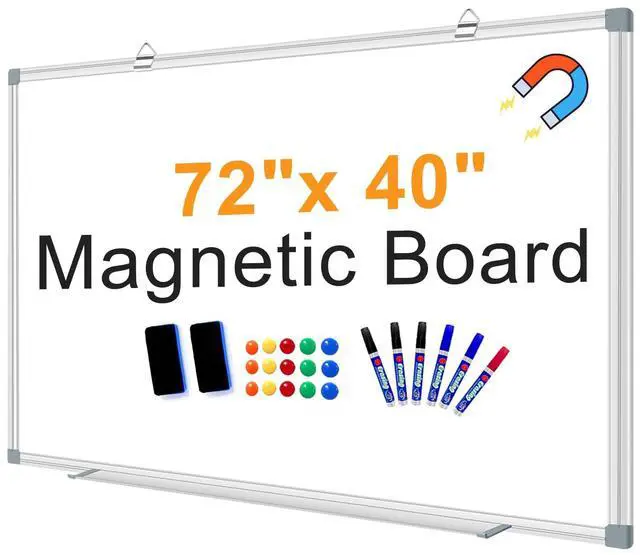 Main image of Large White Board Dry Erase Board for Wall 72"X40" Magnetic Whiteboard with Long Pen Tray, Presentation Dry Erase Boards for Office, Classroom, School, Home