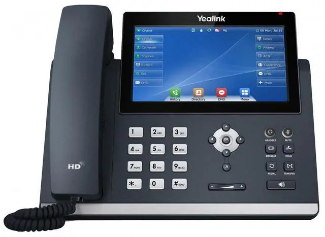 Main image of T48U IP Phone, 16 Lines. 7-Inch Color Touch Screen Display. Dual USB 2.0, Dual-Port Gigabit Ethernet, 802.3af PoE, Power Adapter Not Included (SIP-T48U)