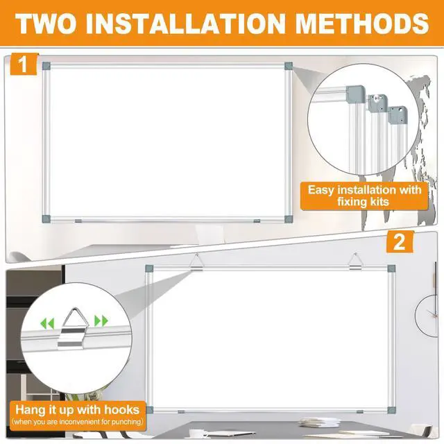 Alt view image 4 of 7 - Large White Board Dry Erase Board for Wall 72"X40" Magnetic Whiteboard with Long Pen Tray, Presentation Dry Erase Boards for Office, Classroom, School, Home