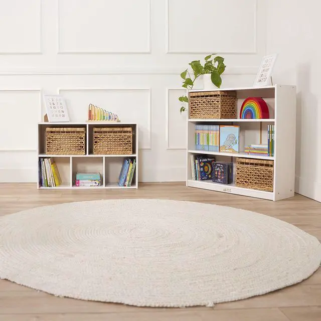 Alt view image 2 of 7 - Classic Wooden Bookcase with Adjustable Shelves, 36in, Classroom Bookshelf, White Wash