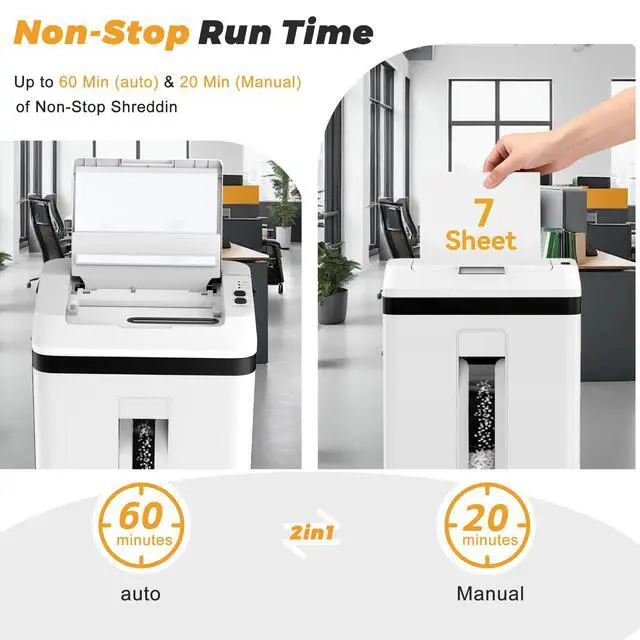 Alt view image 2 of 7 - 150-Sheet Auto Feed Paper Shredder with Wheels, Heavy Duty Cross-Cut Shredder for Home Office, Quiet Automatic Document Shredder High Security White