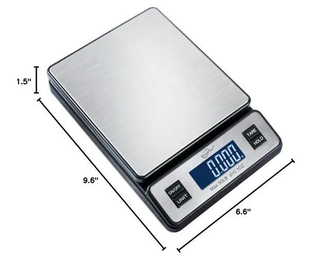 Alt view image 5 of 5 - W-2809 90 LB X 0.1 OZ Durable Stainless Steel Digital Postal Scale,Shipping Scale with AC Adapter, (Pack of 10)