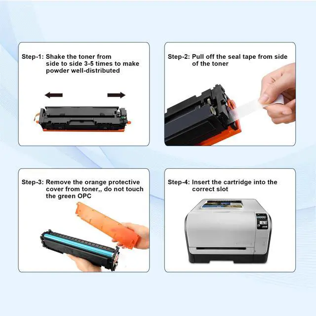 Alt view image 5 of 7 - 128A Toner Cartridge for HP 128A CP1525nw CM1415fnw CP1525n CM1415fn | Compatible for HP LaserJet Pro CP1525nw CM1415fnw CM1415fn CP1525n Printer Ink (Black,Cyan,Yellow,Magenta 4 Pack)
