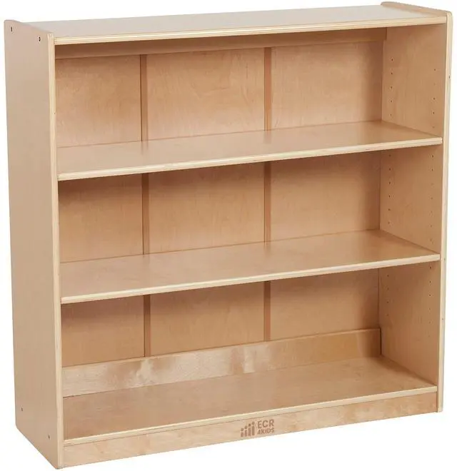 Main image of Classic Wooden Bookcase with Adjustable Shelves, 36in, Classroom Bookshelf, Natural