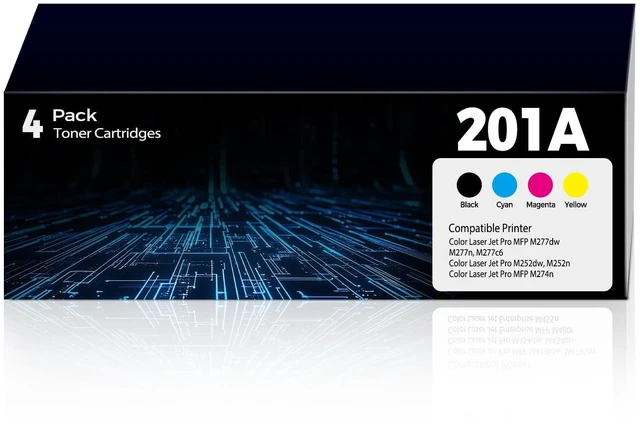 Main image of 201A Toner Cartridges Compatible for HP 201A 201X HP201A for Color Laser Jet Pro MFP M277dw M252dw Toner, Work with Color Laser Jet Pro MFP M277c6 M277n M252n, Black Cyan Magenta Yellow 4 Pack