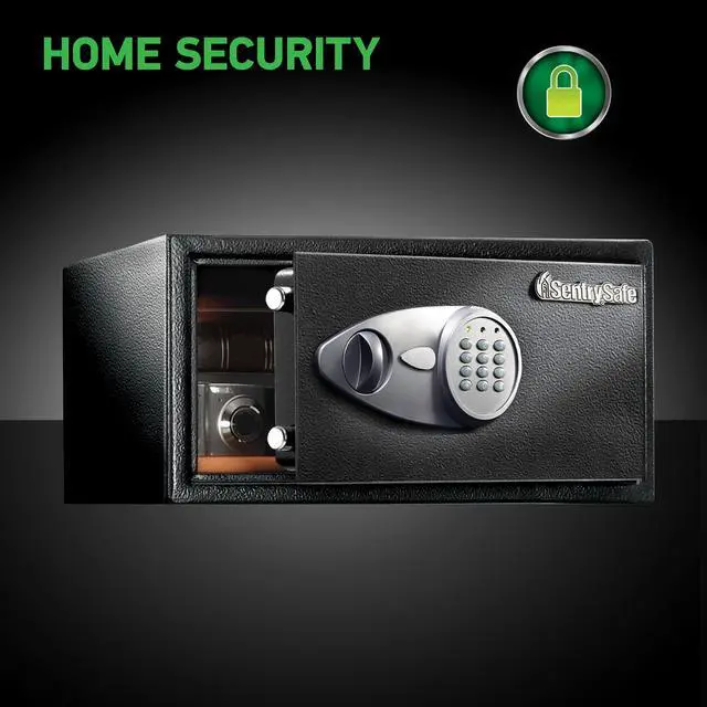 Alt view image 2 of 7 - Shelf Safe with Digital Keypad Lock, Steel Safe with Interior Lining and Bolt Down Kit for Money, Jewelry, Documents, 0.98 Cubic Feet, 8.9 x 16.9 x 13.6 Inches, X105