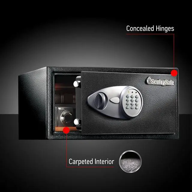 Alt view image 5 of 7 - Shelf Safe with Digital Keypad Lock, Steel Safe with Interior Lining and Bolt Down Kit for Money, Jewelry, Documents, 0.98 Cubic Feet, 8.9 x 16.9 x 13.6 Inches, X105