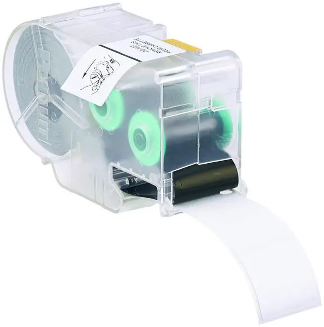 Main image of S100X220VAC P1 Cassette Self-Laminated Label, Vinyl, White