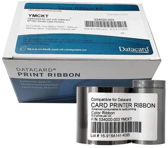 Main image of 534000-003 Color Ribbon for DATACARD SP35 SP55 SP75 Plus Printer YMCKT 500 Images Genuine