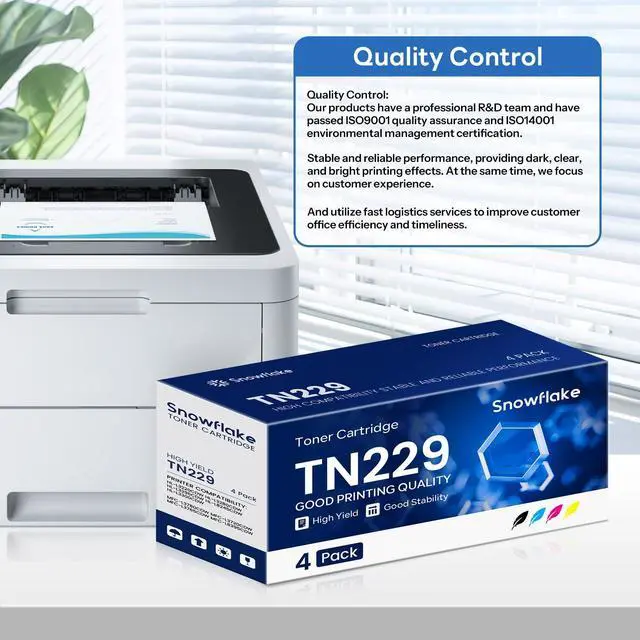 Alt view image 6 of 6 - TN229 Toner Cartridges Compatible TN2294PK 4-Pack Printer Toner Cartridges Replacement for Brother TN229 229 TN-229 MFC-L3765CDW MFC-L3780CDW MFC-L3720CDW Toner (TN2294pk)
