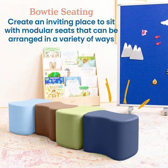 Alt view image 4 of 7 - SoftZone Toddler Modular Stool Seating Set, Classroom Furniture, Earthtone, 6-Piece