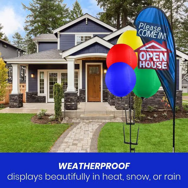 Alt view image 2 of 7 - Reusable Balloon Cluster Kit with Ground Spike and Pole, Car Dealership Advertising Balloons, 5 Multi-Color Balloons