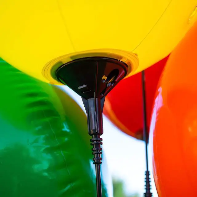 Alt view image 4 of 7 - Reusable Balloon Cluster Kit with Ground Spike and Pole, Car Dealership Advertising Balloons, 5 Multi-Color Balloons