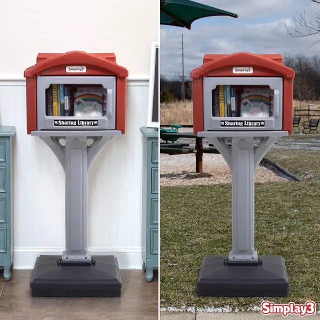 Alt view image 2 of 7 - Dig-Free Sharing Library for Indoor or Outdoor Use, Little Sharing Library for Neighborhoods and Schools, Made in USA