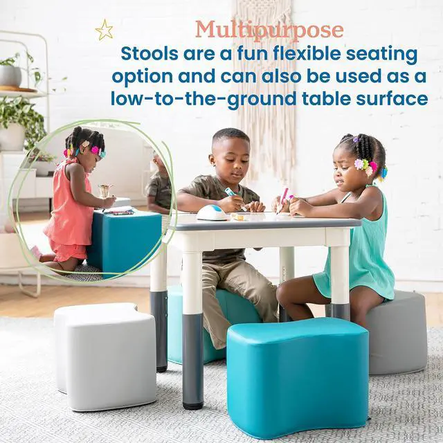 Alt view image 5 of 7 - SoftZone Toddler Modular Stool Seating Set, Classroom Furniture, Contemporary, 6-Piece