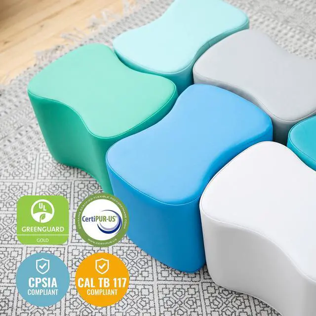 Alt view image 7 of 7 - SoftZone Toddler Modular Stool Seating Set, Classroom Furniture, Contemporary, 6-Piece