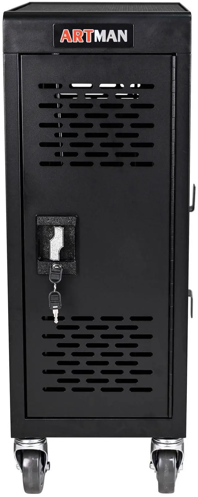 Main image of Laptop Charging Cart, 16 Device Tablet Storage Carts for iPad Up to 16.3" Screen Size, Mobile Charging Station for Classroom, with Cord Organizer, Front and Back Access Locking Cabinet Black